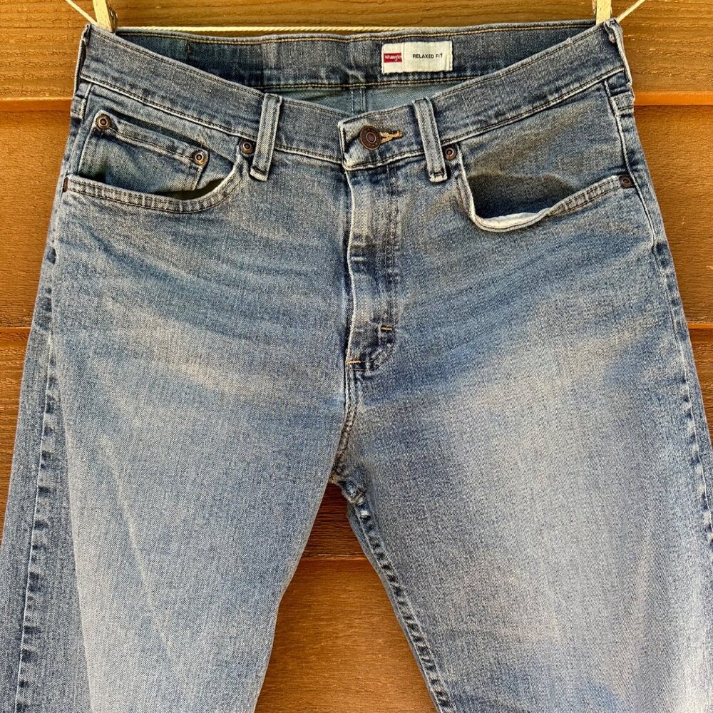 Wrangler Men’s Relaxed Fit Y2K Vintage Medium Blue Jeans Size 32 - Picture 2 of 13